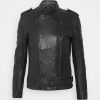 Bequest Leather Black Biker Jacket