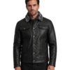 Online Black Leather Biker Jacket Men
