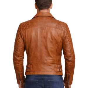Online Brown Leather Biker Jacket Mens
