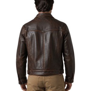 Online Brown Leather Biker Jacket