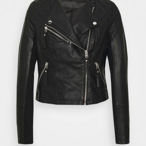 Online Carolyne Black Crop Biker Jacket