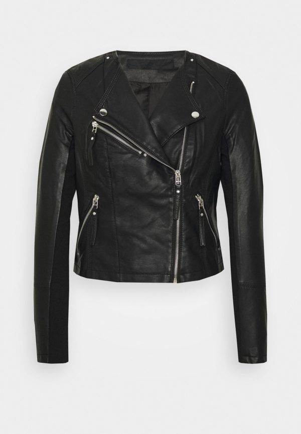 Online Carolyne Black Crop Biker Jacket