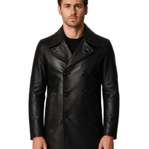 Online Darrell Black Leather Coat