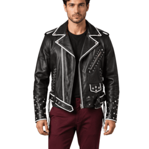 Online Leather Black Biker Jacket