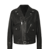 Online Mysterious Black Leather Biker Jacket Men