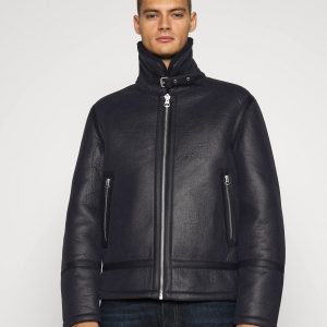 Psychic Black Leather Bomber Jacket