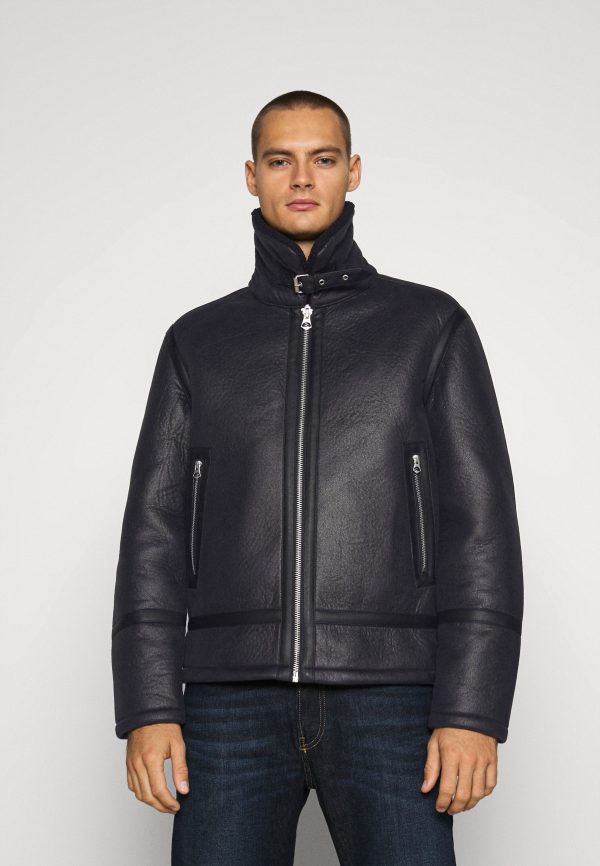 Psychic Black Leather Bomber Jacket