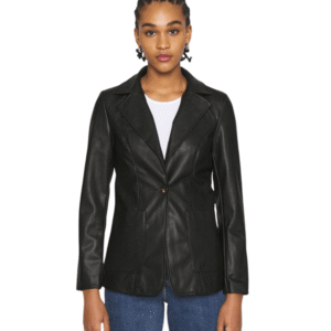 Purchase Black Leather Blazer Women