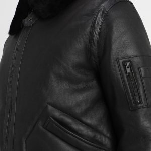 Purchase Francis B-3 Black Leather Bomber Jacket