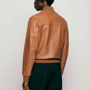 Purchase Shaun Brown Leather Bomber Jacket