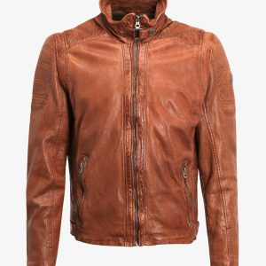 Purchase Decatur Brown Leather Biker Jacket