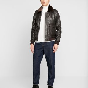 Quality Excursion Brown Leather Bomber Jacket