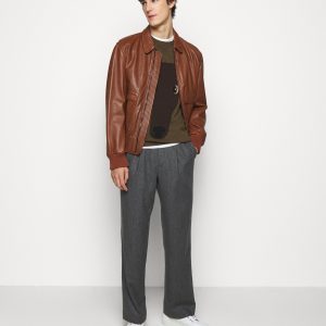 Quality Shain Brown Leather Bomber Jacket