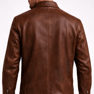 Shop Decatur Brown Leather Biker Jacket