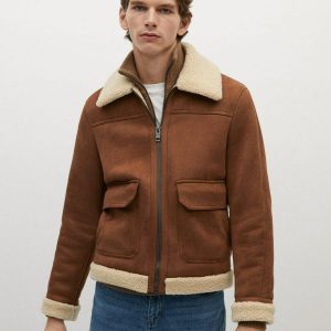 Feline Brown Suede Shearling Jacket