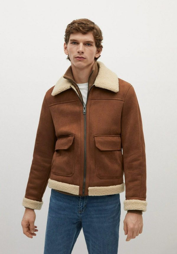 Feline Brown Suede Shearling Jacket