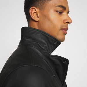 Shop Noach Black Leather Biker Jacket