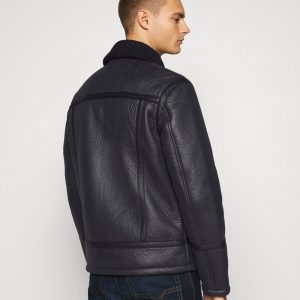 Shop Psychic Black Leather Bomber Jacket