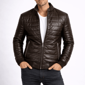 Shop Quilted Brown Bomber Jacket