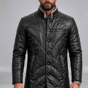 Top Black Leather Coat