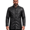 Top Black Leather Coat