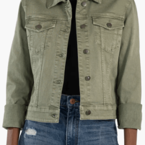 Women’s Trucker Denim Jacket In Khaki