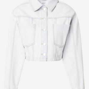 Women’s Trucker Denim Cropped Jacket In White