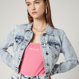 Women’s Vintage Denim Short Jacket In Blue