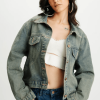 Women’s Distressed Gray Vintage Denim Jacket