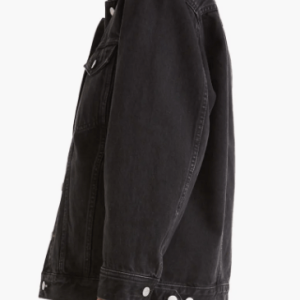 Women’s Vintage Denim Biker Jacket In Black