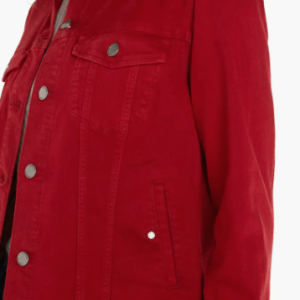 Women’s Red Denim Trucker Jacket