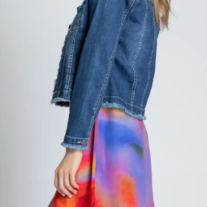 Women’s Blue Biker Vintage Denim Jacket