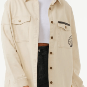 Women’s Denim Trucker Jacket In Beige