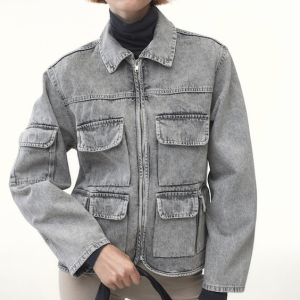 Women’s Denim Vintage Jacket In Gray