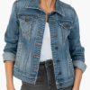 Women’s Vintage Denim Biker Jacket In Blue