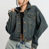Women’s Denim Trucker Jacket In Dark Gray