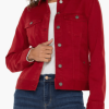 Women’s Red Denim Trucker Jacket
