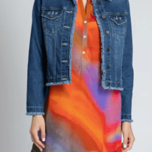 Women’s Blue Biker Vintage Denim Jacket