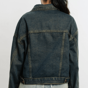 Women’s Denim Trucker Jacket In Dark Gray