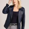 Spirits Black Leather Biker Jacket Women