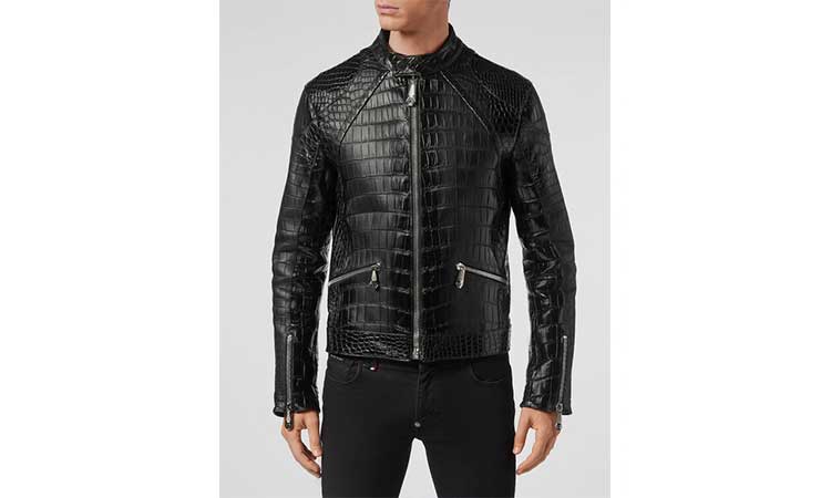 Crocodile leather jacket